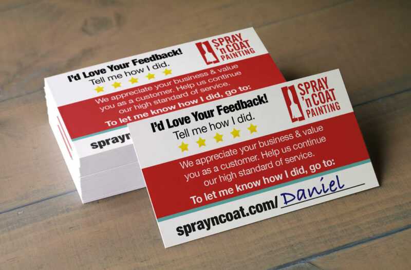 How Spray 'n Coat Painting Uses Starfish for Review Generation & Rewards Employees 5 starfish reviews feedback cards spray n coat