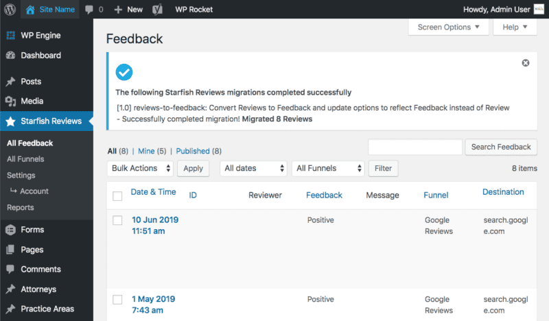 Starfish Reviews 2.2 — Bugfixes, Feedback, Enhancements, & Beta Program 5 starfish reviews upgrade database feedback successful