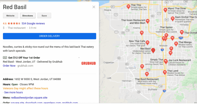 How Local Business Ratings on Google Maps Increase Traffic and Sales 6 thai restaurant profile and directions