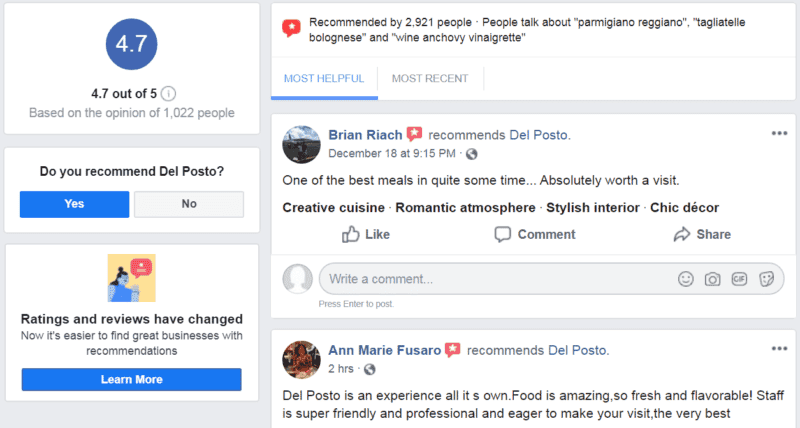 Is Yelp Past Its Peak? Should You Invest in Yelp Review Marketing? 10 Del Posto Facebook Reviews