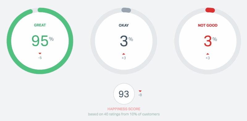 Starfish Reviews’ 2019 Year in Review 6 screenshot showing 95% rating support as "Great"