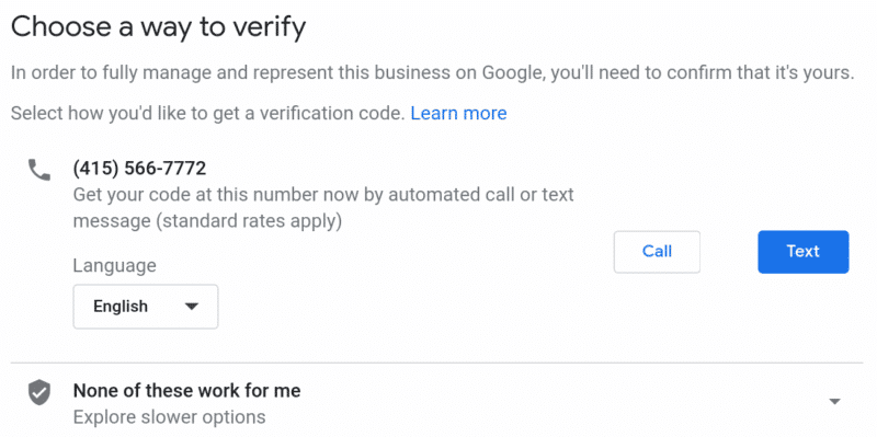 Google My Business - Verify Business