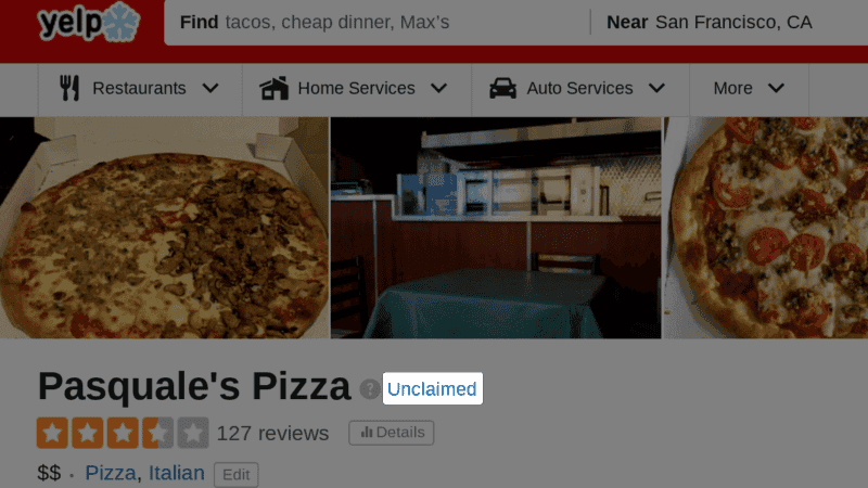 How to Claim Your Local Business Listings Online 19 Yelp - Unclaimed Business