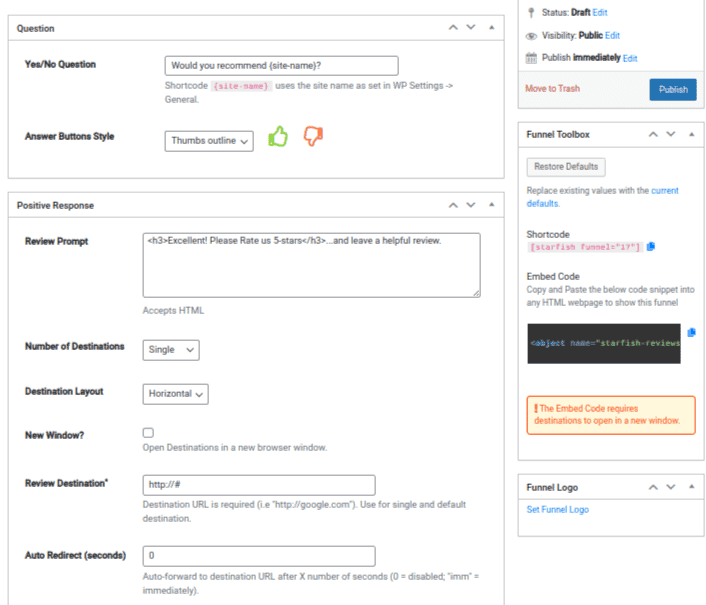 The Definitive Guide to Online Reputation Management 27 Starfish Reviews - Review Funnel Settings