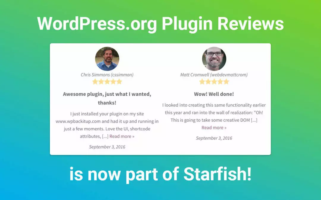 WordPress.org Plugin Reviews is Now a Starfish Plugin!