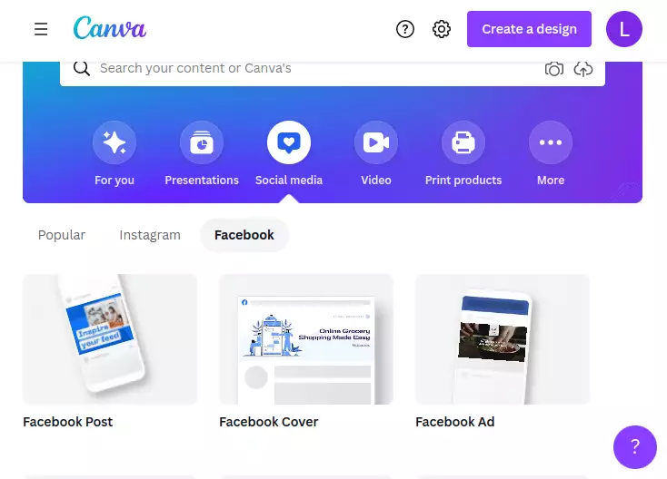 Canva - Create Facebook Ad