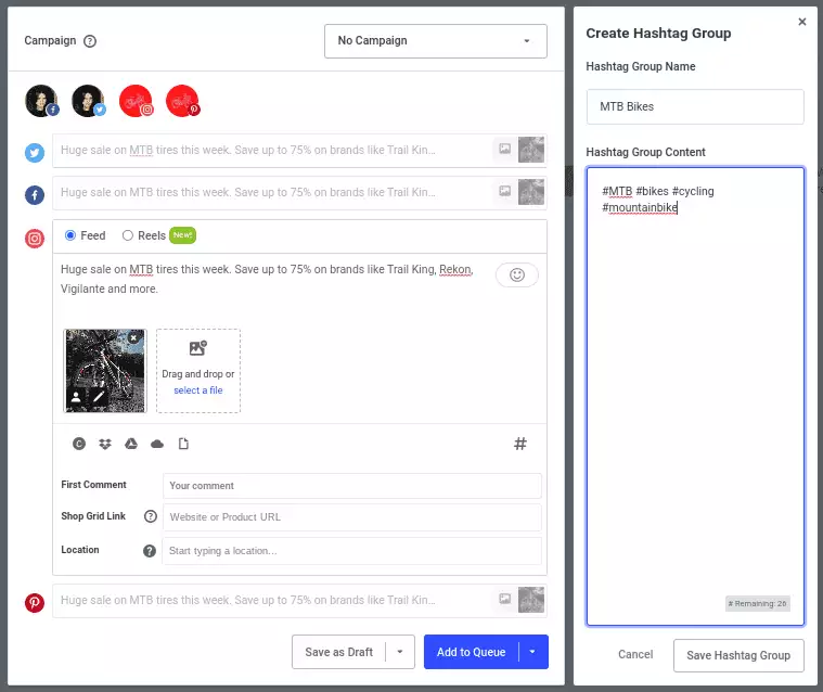 Buffer - Create Hashtag Group